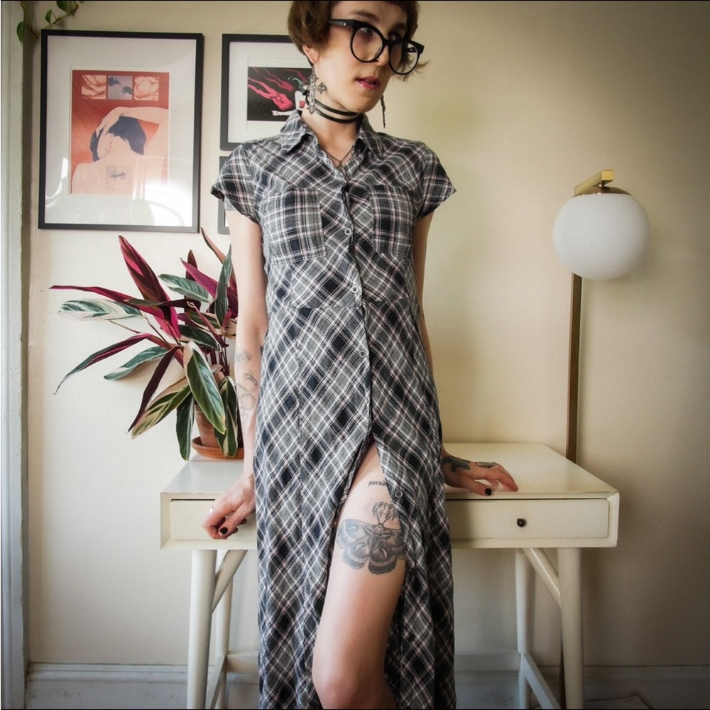 SOLD! Afends Bodhi Hemp Check Maxi Dress